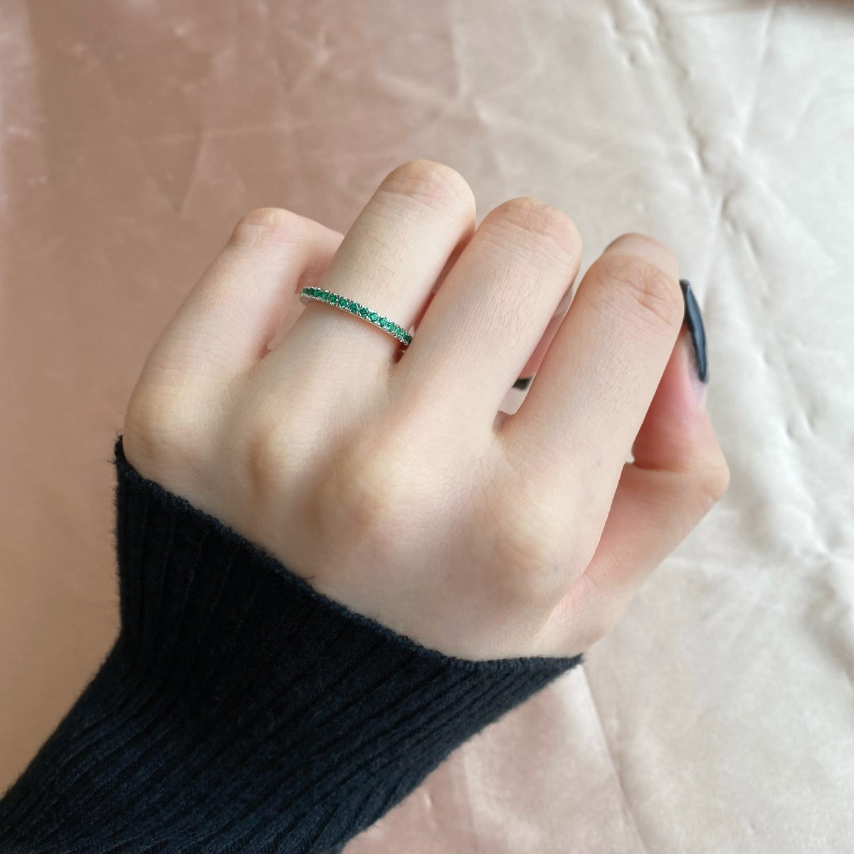 [ECHO ]Delicate Sparkling Round Cut Daily Ring