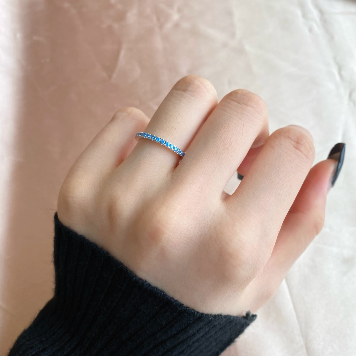 [ECHO ]Delicate Sparkling Round Cut Daily Ring