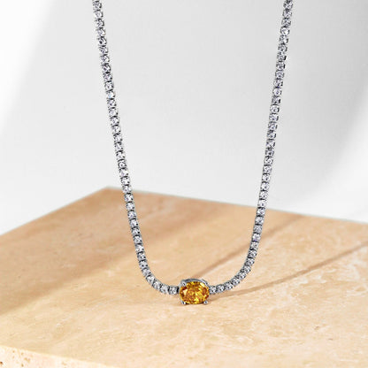 [ECHO ]1.0 Carat Shining Oval Cut Necklace