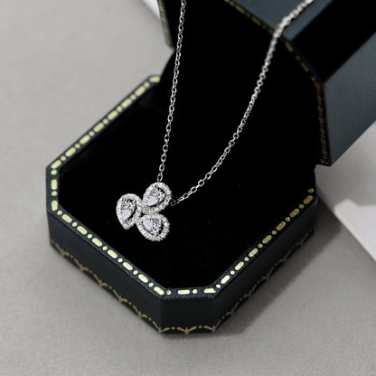 [ECHO ]Elegant Flower Shape Pear Cut Necklace