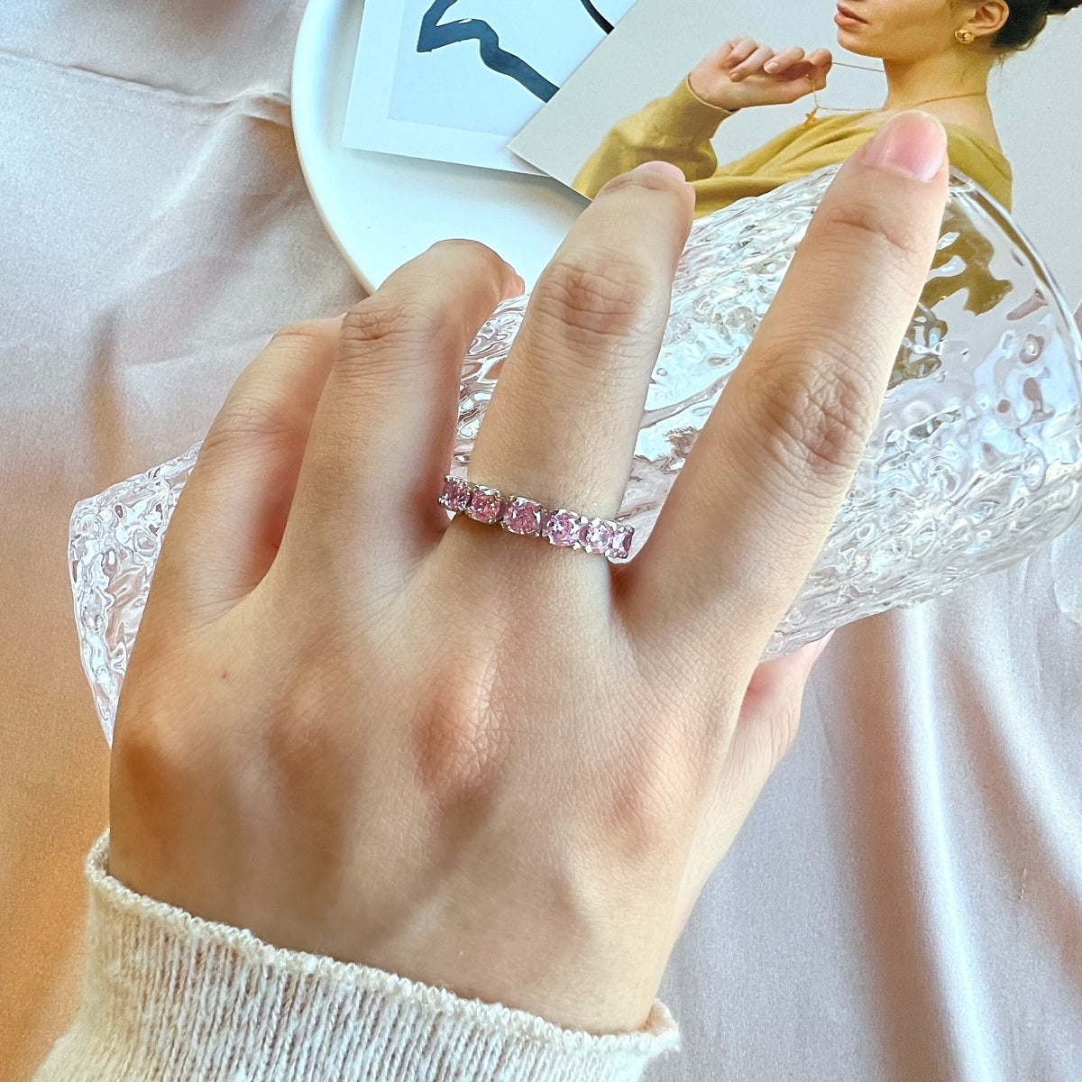 [ECHO ]Eternity Round Cut Tennis Ring
