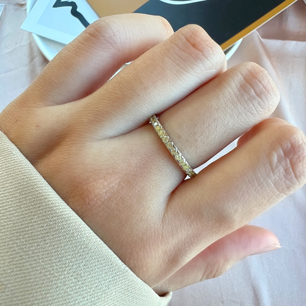 [ECHO ]Delicate Sparkling Round Cut Daily Ring