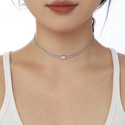[ECHO ]1.0 Carat Shining Oval Cut Necklace