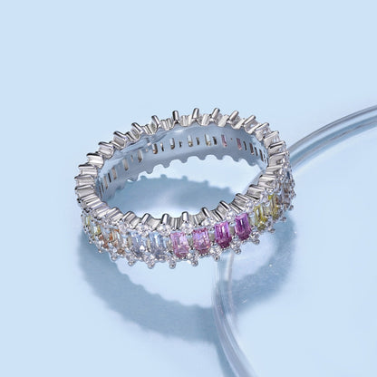 [ECHO ]Splashy Ornate Emerald Cut Cocktail Ring