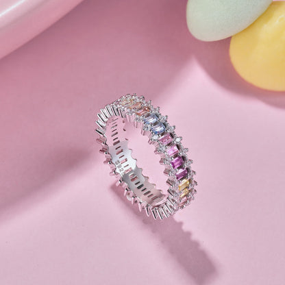 [ECHO ]Splashy Ornate Emerald Cut Cocktail Ring