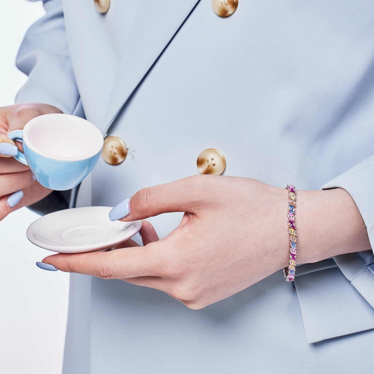 [ECHO ]Ornate Sparkling Multi Cut Party Bracelet