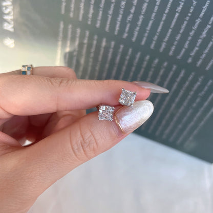 [ECHO ]1.0 Carat Radiant Princess Cut Wedding Earrings