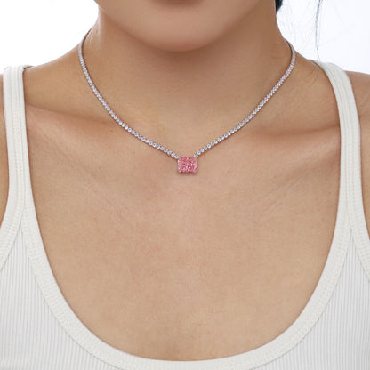 [ECHO ]4.0 Carat Elegant Radiant Cut Necklace