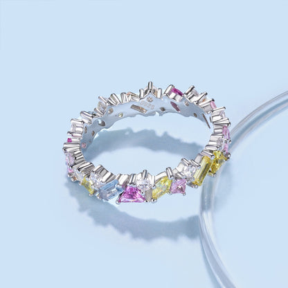[ECHO ]Dazzling Polychromatic Multi cut Daily Ring