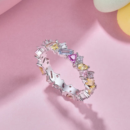 [ECHO ]Dazzling Polychromatic Multi cut Daily Ring