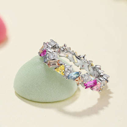 [ECHO ]Dazzling Polychromatic Multi cut Daily Ring