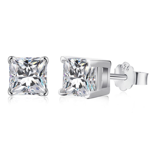 [ECHO ]1.0 Carat Radiant Princess Cut Wedding Earrings