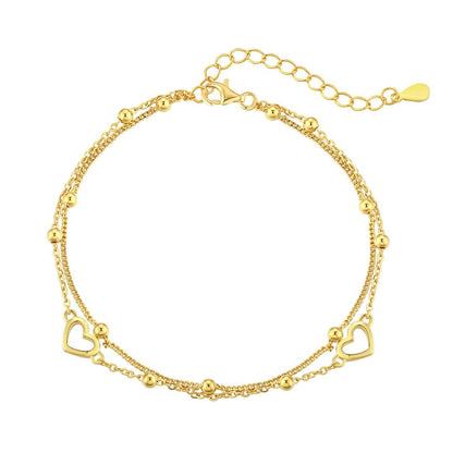[ECHO ]Dainty Double Layer Love Heart Bracelet