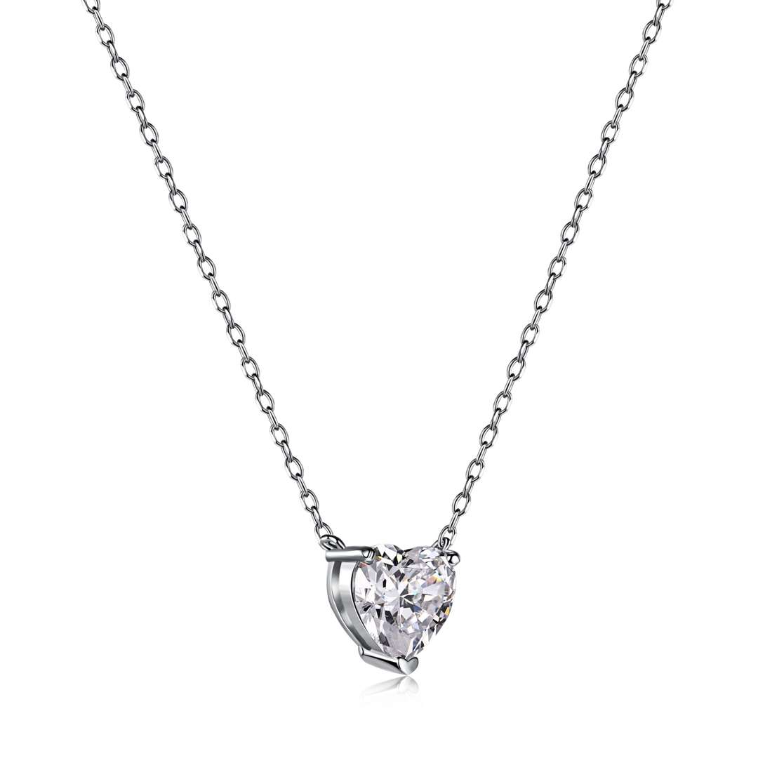 [ECHO ]Heart Shape Main Stone Pendant Collarbone Necklace