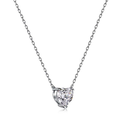 [ECHO ]Heart Shape Main Stone Pendant Collarbone Necklace