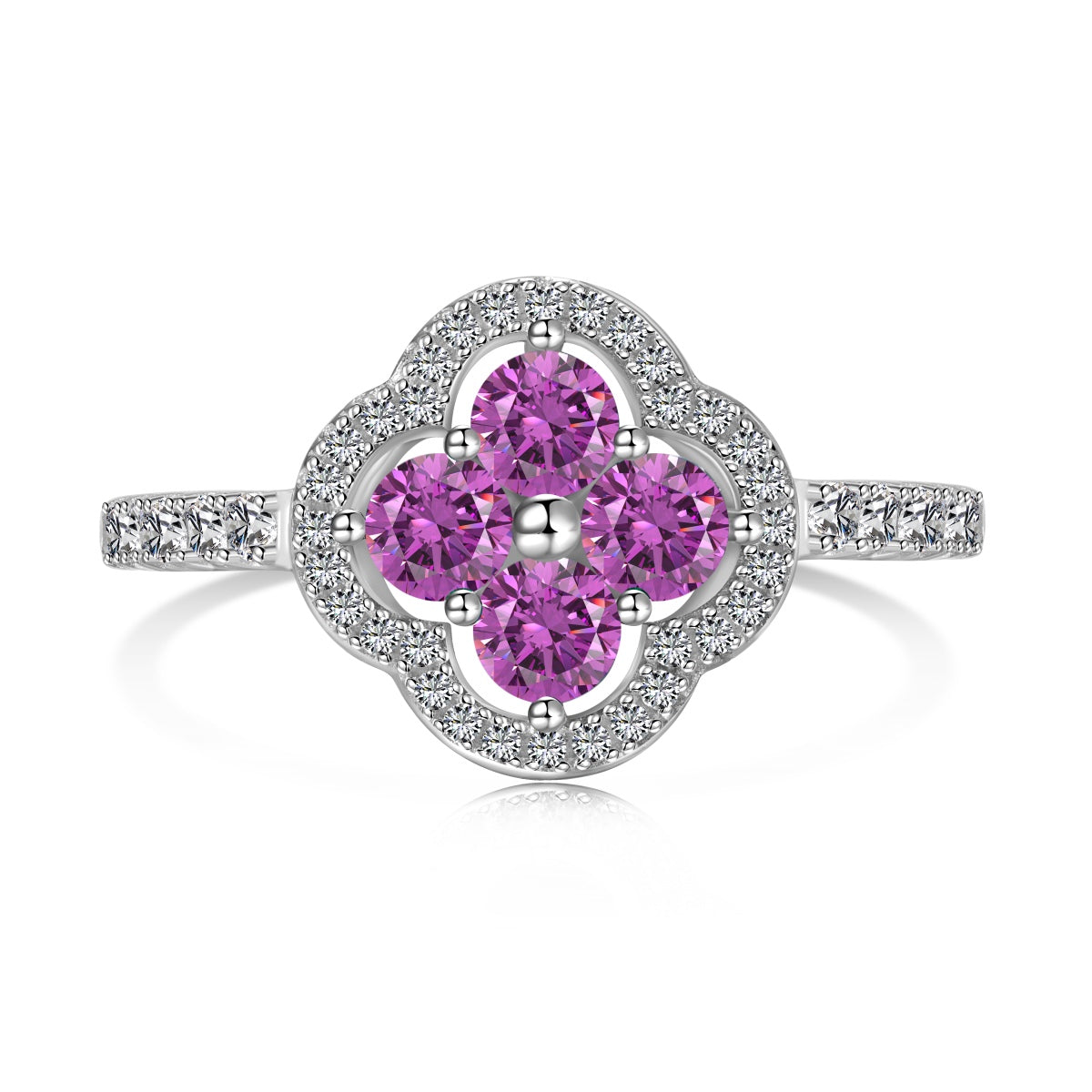 [ECHO ]Four Leaf Clover Flower Design Ring