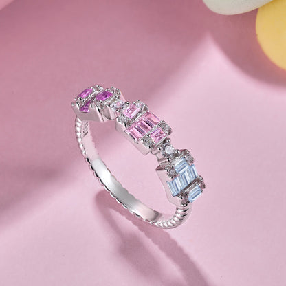 [ECHO ]Unique Colorful Emerald Cut Party Ring