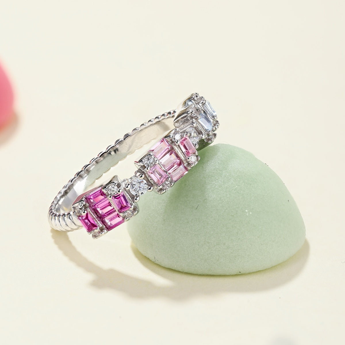[ECHO ]Unique Colorful Emerald Cut Party Ring