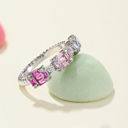 [ECHO ]Unique Colorful Emerald Cut Party Ring
