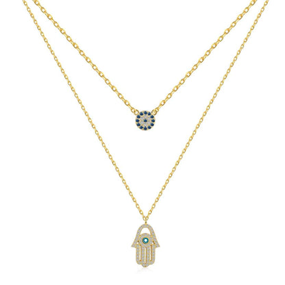 [ECHO ]Demon Eye Hamsa Palm Necklace