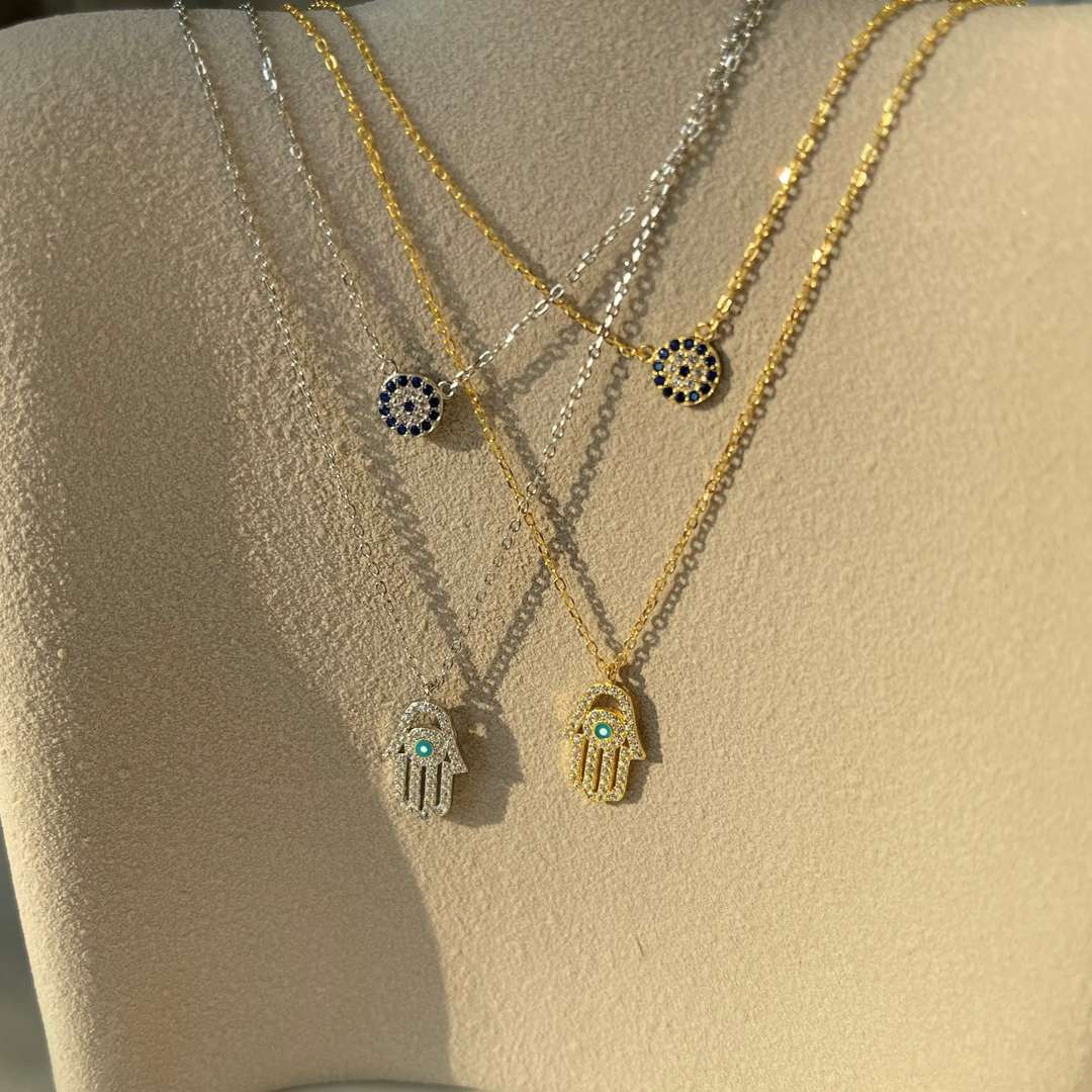 [ECHO ]Demon Eye Hamsa Palm Necklace