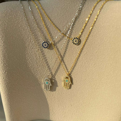 [ECHO ]Demon Eye Hamsa Palm Necklace