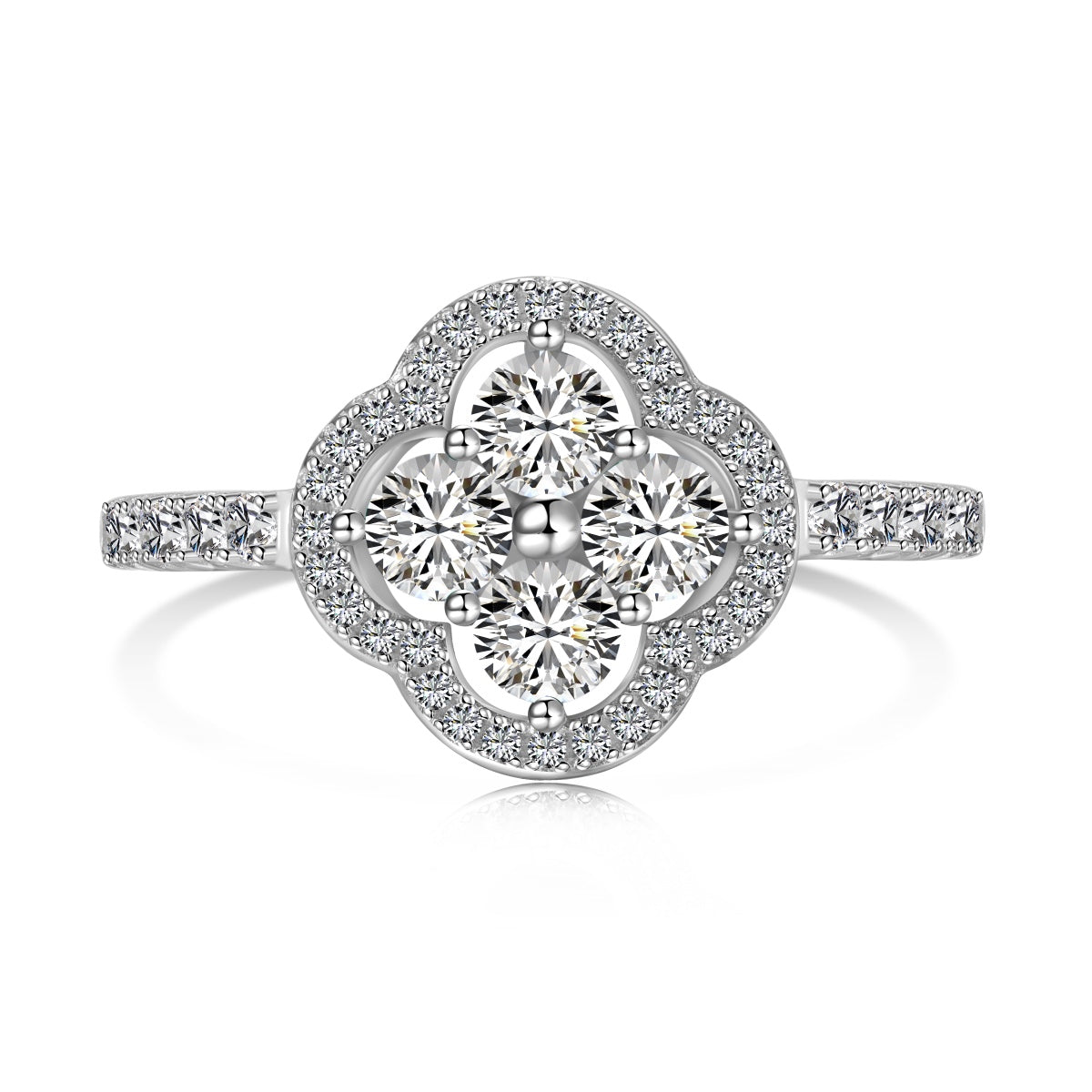 [ECHO ]Four Leaf Clover Flower Design Ring