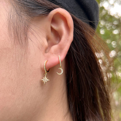[ECHO ]Star and Moon Asymmetric Earrings
