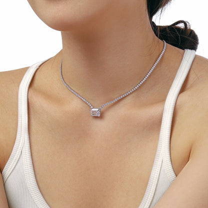 [ECHO ]4.0 Carat Elegant Radiant Cut Necklace