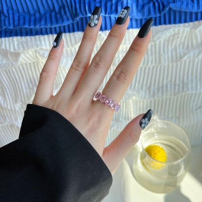 [ECHO ]Dainty Elongated Cushion Cut Tennis Ring