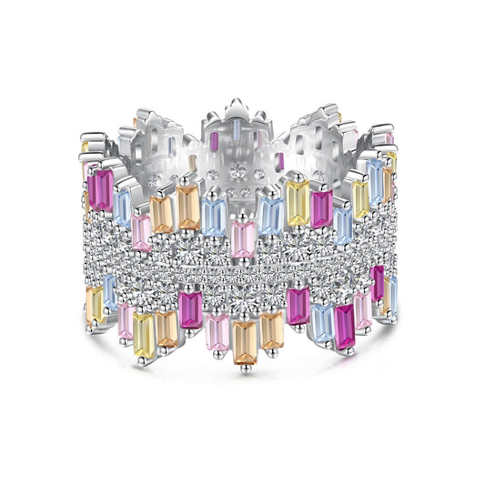 [ECHO ]Luxurious Colorful Radiant Cut Daily Ring