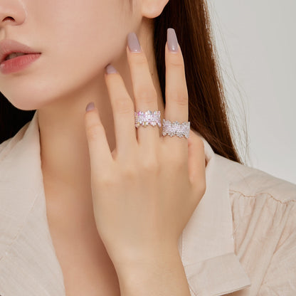 [ECHO ]Luxurious Colorful Radiant Cut Daily Ring
