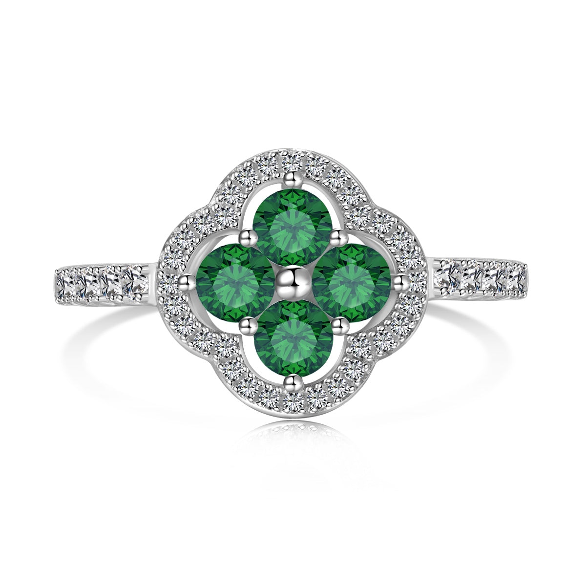 [ECHO ]Four Leaf Clover Flower Design Ring