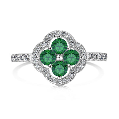 [ECHO ]Four Leaf Clover Flower Design Ring
