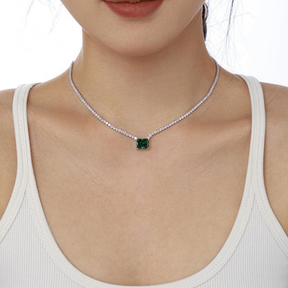 [ECHO ]4.0 Carat Elegant Radiant Cut Necklace