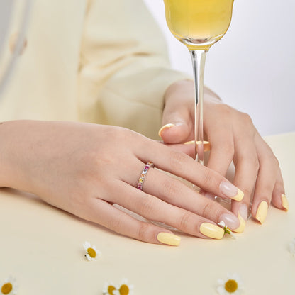 [ECHO ]Dazzling Lustrous Round Cut Tennis Ring
