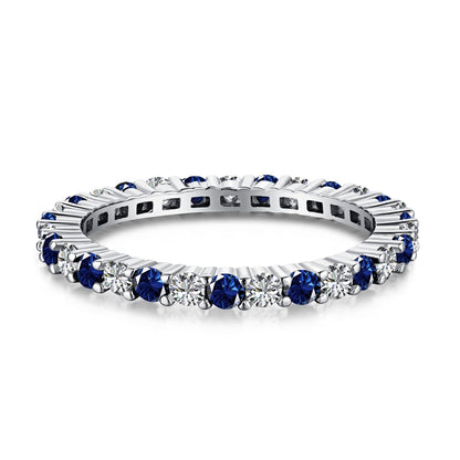 [ECHO ]Exquisite Colorful Round Cut Tennis Ring