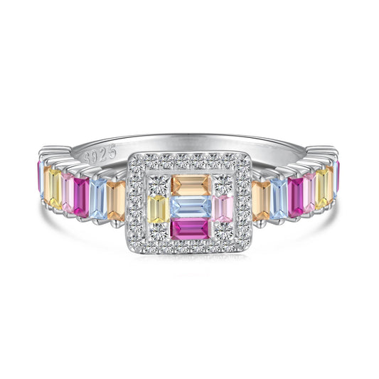 [ECHO ]Exquisite Colorful Radiant Cut Party Ring