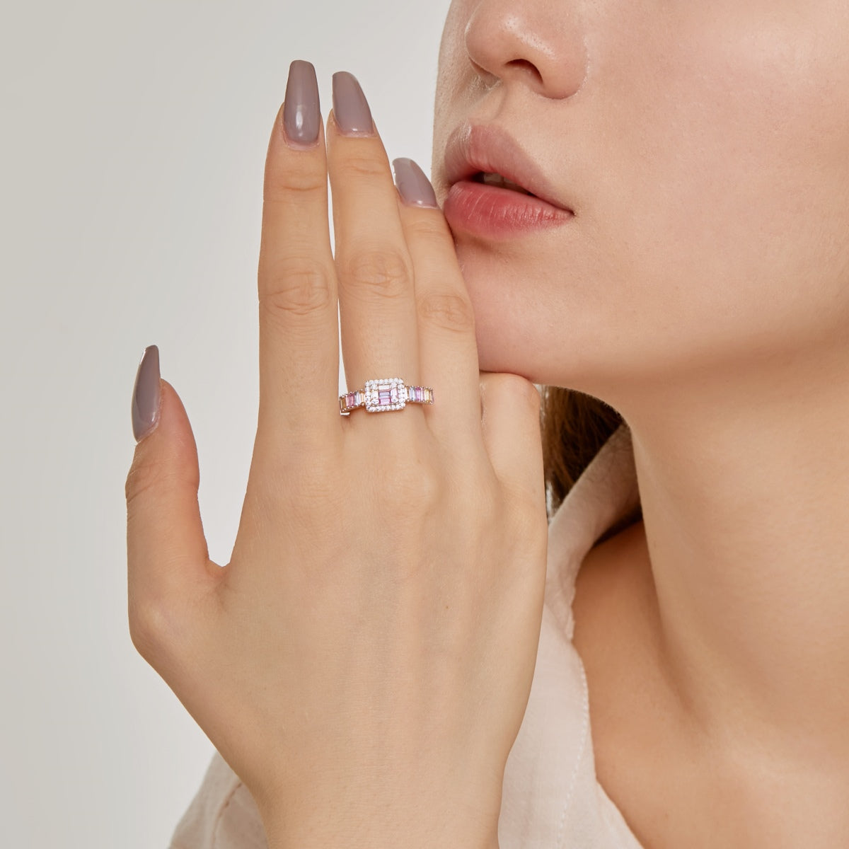 [ECHO ]Exquisite Colorful Radiant Cut Party Ring