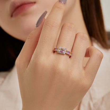 [ECHO ]Exquisite Colorful Radiant Cut Party Ring