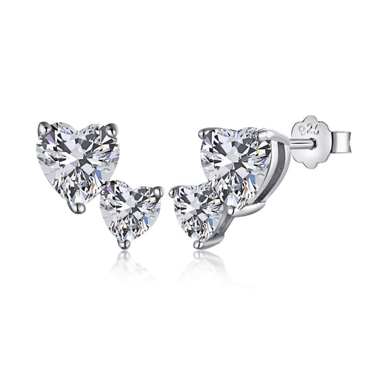 [ECHO ]Double Heart-Shape Classic Princess Style Earrings