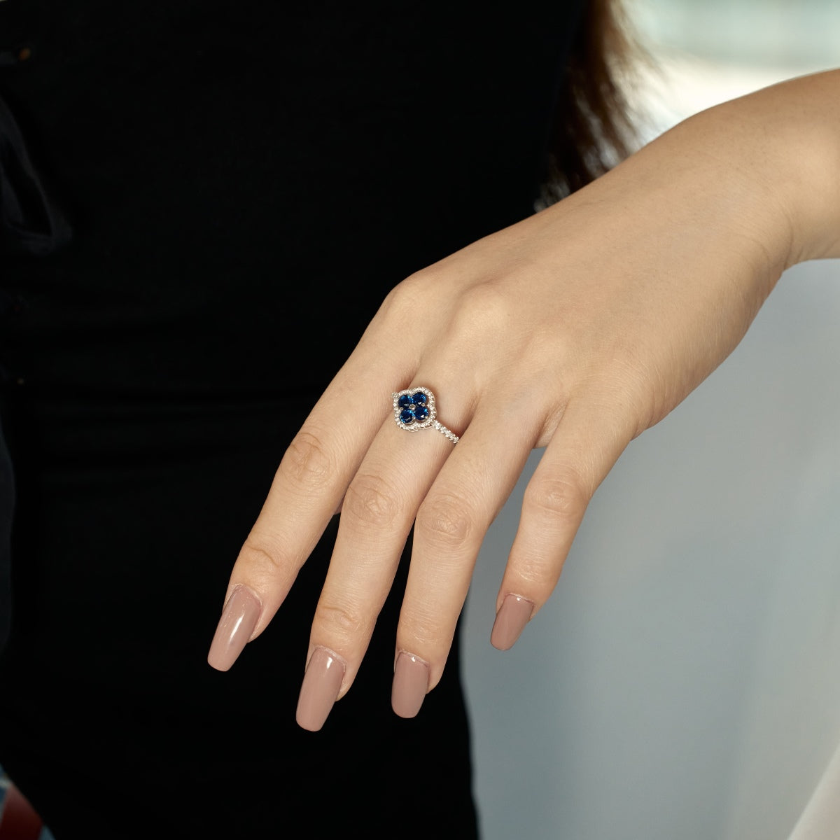 [ECHO ]Four Leaf Clover Flower Design Ring