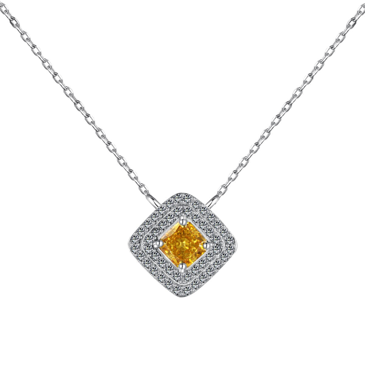 [ECHO ]Sparkling Asscher Cut Necklace