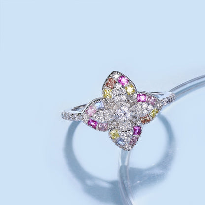 [ECHO ]Luxurious Colorful Flower Shape Banquet Ring