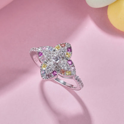 [ECHO ]Luxurious Colorful Flower Shape Banquet Ring