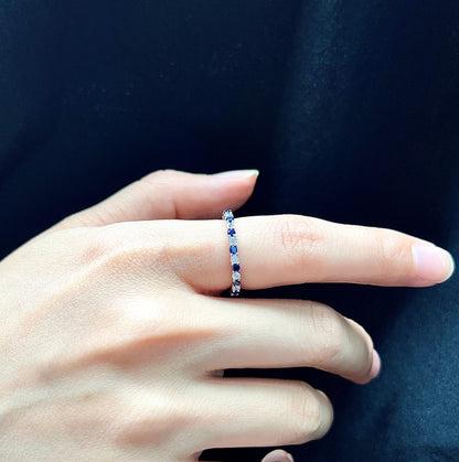 [ECHO ]Exquisite Colorful Round Cut Tennis Ring