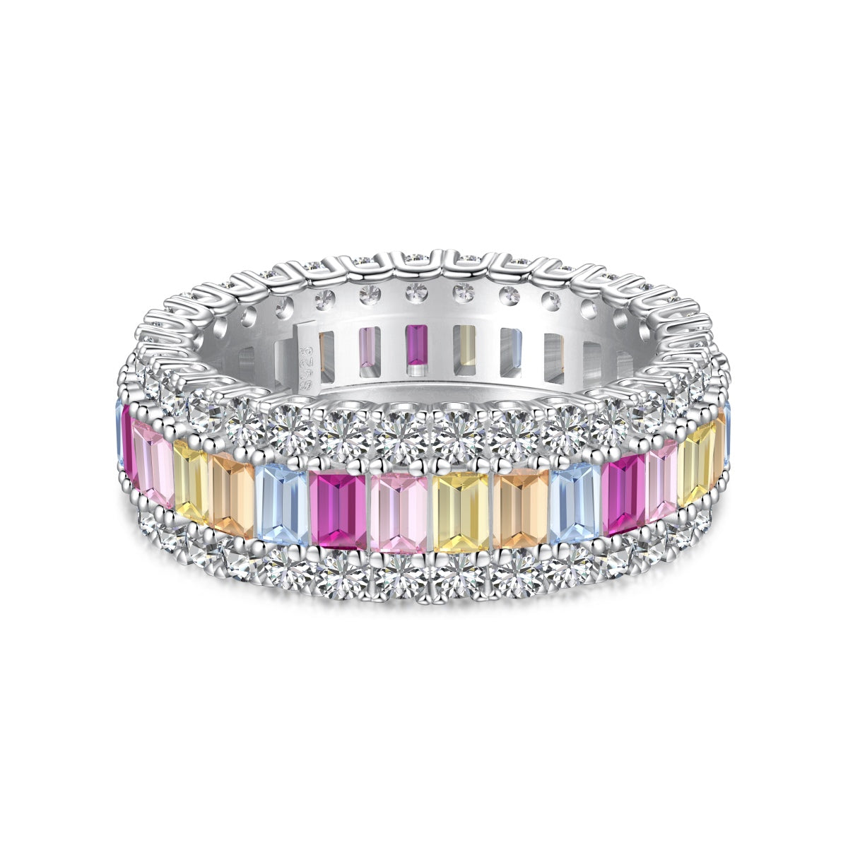 [ECHO ]Dainty Colorful Radiant Cut Daily Ring