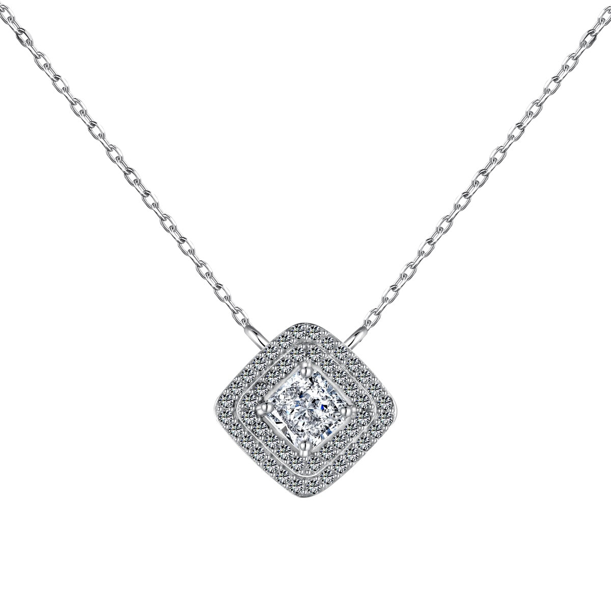 [ECHO ]Sparkling Asscher Cut Necklace