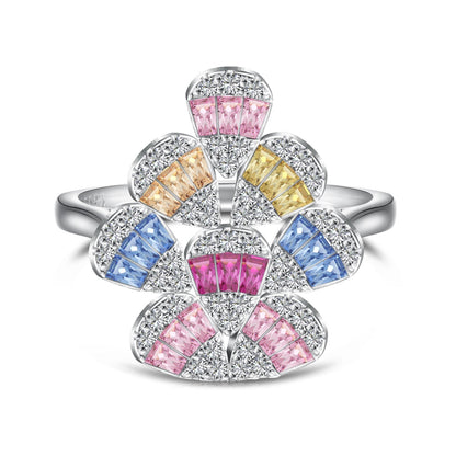 [ECHO ]Sparkling Colorful Water Drop Shape Daily Ring