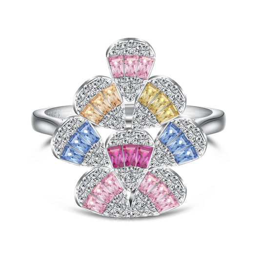 [ECHO ]Sparkling Colorful Water Drop Shape Daily Ring